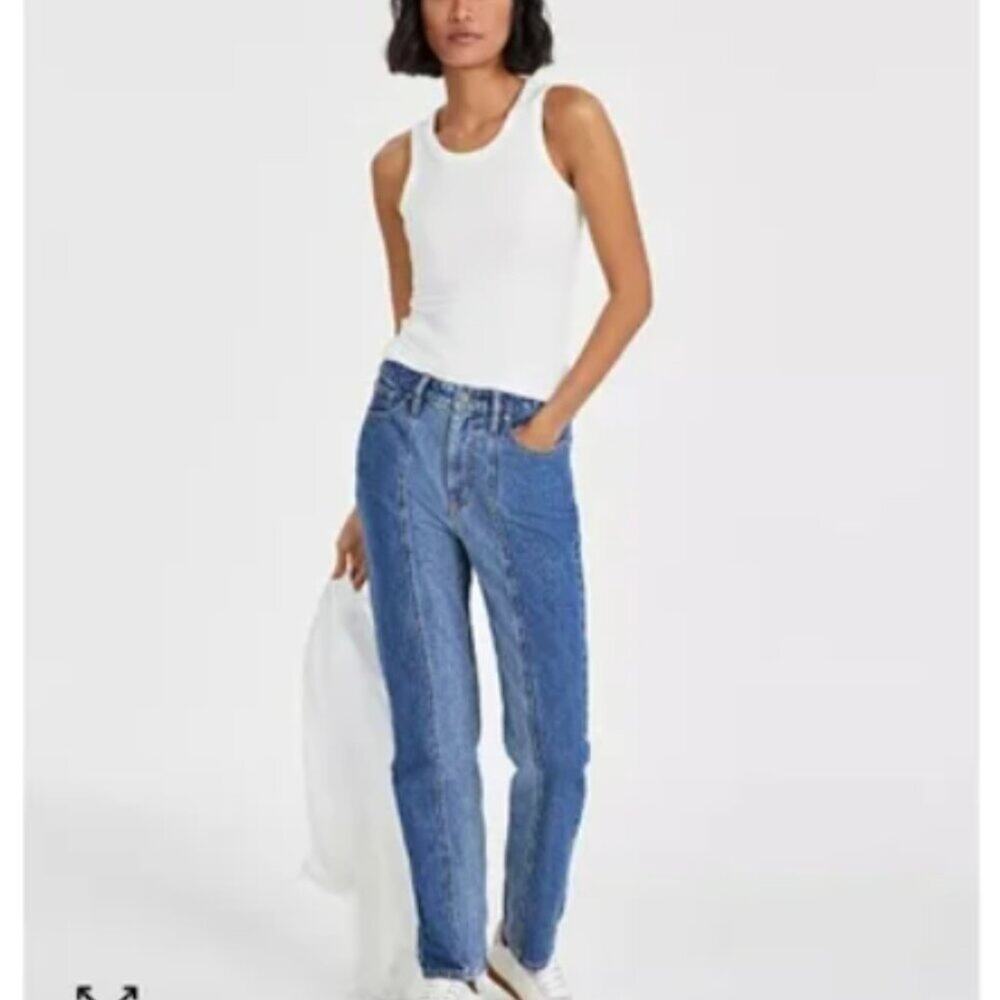 NWT On 34th Created for Macy's Two Toned Straight Leg Denim Jeans Size 16W